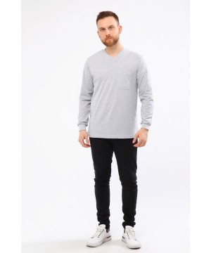 V Neck Summer Sweatshirt With Pocket | %100 Cotton | 30/1 Jersey fabric