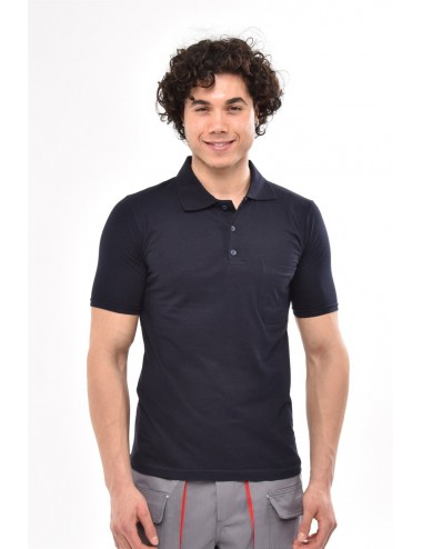 30/1 Jersey Polo Neck T-shirt | Single Pocket | %100 Cotton