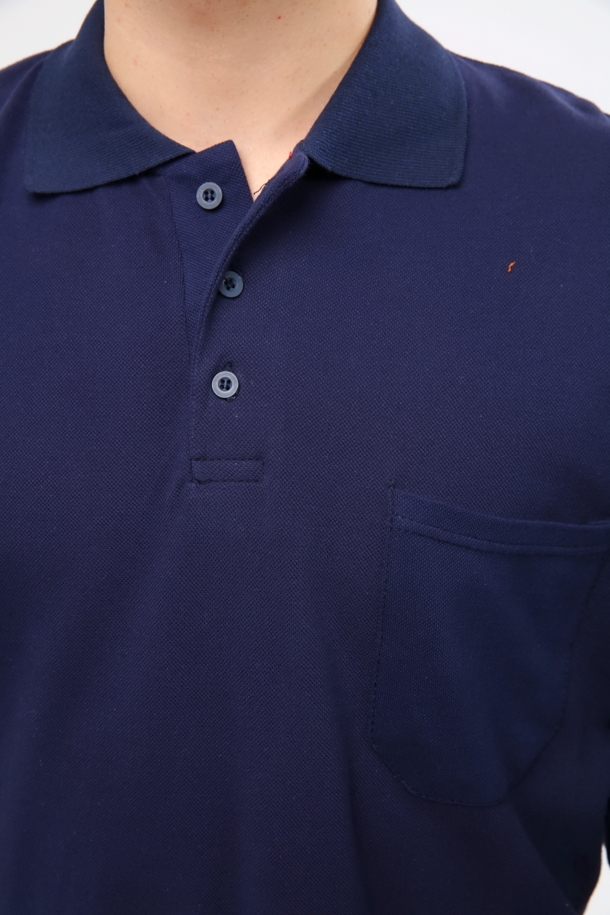 Polo Neck Summer Sweatshirt | %100 Cotton | Single Pocket | Pique Weave
